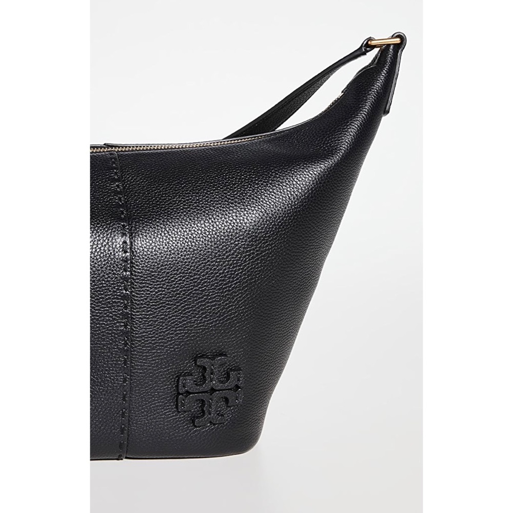 Tory Burch Black McGraw Zip Bucket Bag NWOT - Picture 2 of 16